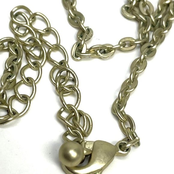 Gold-tone Turquoise & Abalone Resin Mosaic Pendant Necklace & Earrings Set - Picture 3 of 5